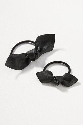 Corinne Leather Bow Hair Ties, Set of 2-AA