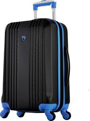 Olympia Apache II 21 Inch Expandable Carry On 4 Wheel Spinner Luggage Suitcase with Aluminum Locking System and Interior Divider, Blue