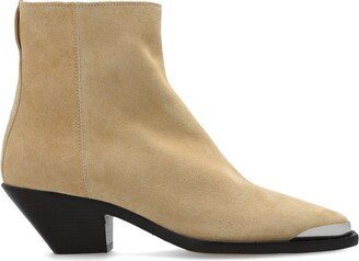 Pointed Toe Zipped Ankle Boots-AC