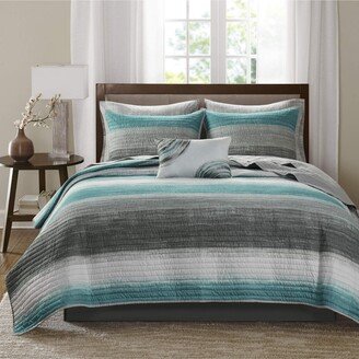 Gracie MIlls Essentials Saben Complete Reversible Coverlet and Cotton Sheet Set - Full