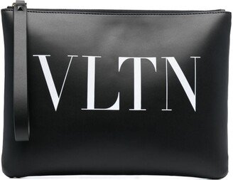 VLTN leather clutch bag