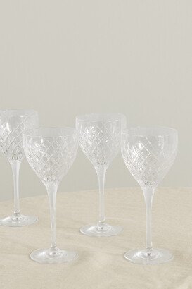 Soho Home - Barwell Set Of Four Cut Crystal Red Wine Glasses - Neutrals