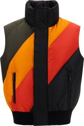 Logo-Printed Colour-Block Gilet