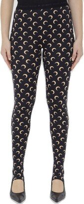 All-Over Moon Printed Stretch Leggings