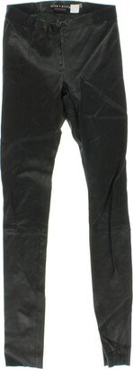 Womens Leather Flat Front Skinny Pants