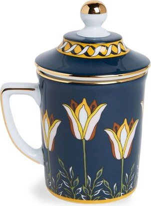 Floral-Print Procelain Mug