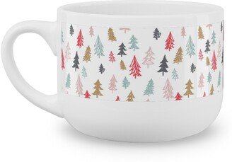 Mugs: Forest Sketch - Red And Pink Latte Mug, White, 25Oz, Red