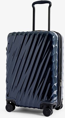 Navy International Expandable Carry-on Four-wheeled Suitcase