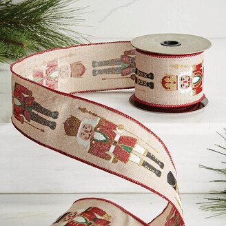 Nutcracker Faux Linen Ribbon