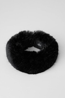 Faux Fur Wintersun Headband in Black