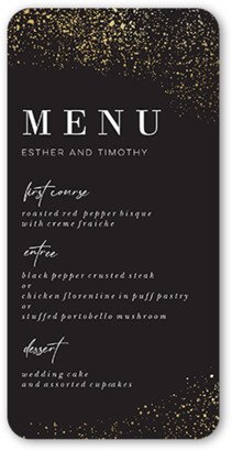 Wedding Menu Cards: Sparks Fly Wedding Menu, Grey, 4X8 Flat Menu, Matte, Signature Smooth Cardstock, Rounded