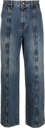 Blue Wave Pleated Jeans