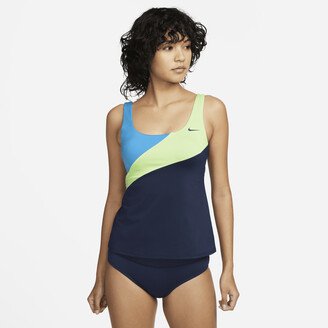 Women's Scoop-Neck Swim Tank Topini in Blue