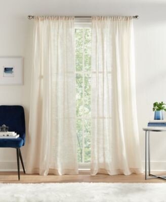 Pinstripe Sheer Pole Top 2 Piece Curtain Panel Collection