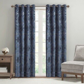 Gracie Mills 1-pc Total Blackout Grommet Top Curtain Panel, Navy - 108 Panel