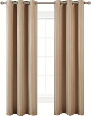 Milton Thermal Woven Room Darkening Grommet Window Curtain Panel Set, 38