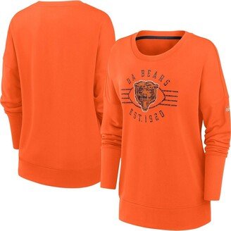 Women's Orange Chicago Bears Rewind Playback Icon Performance Pullover Sweatshirt