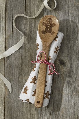 Women's Tea Towel and Spoon Set - White/Tan