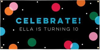 Vinyl Banners: Funfetti Celebration Vinyl Banner, Black