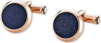 Meisterstuck Rose Gold Pvd & Blue Stone Cuff Links