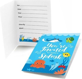 Big Dot of Happiness Under the Sea Critters - Fill-in Birthday Party or Baby Shower Invitations (8 Count)