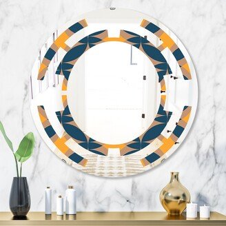 Designart 'Abstract Retro Design III' Printed Modern Round or Oval Wall Mirror - Space