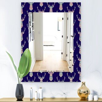 Designart 'Colorful Decorative Ethnic Pattern With Deer' Modern Mirror - Printed Wall Mirror