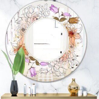 Designart 'Sale With Flowers' Farmhouse Mirror - Printed Oval or Round Wall Mirror