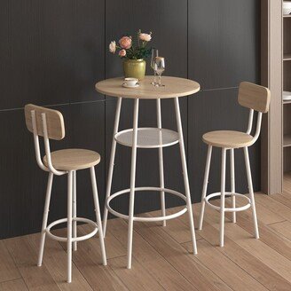 TiramisuBest Bar table, equipped with 2 bar stools , with backrest and partition