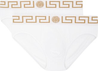 Two-Pack White Greca Border Briefs