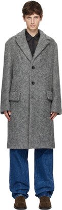 Gray Notched Lapel Coat