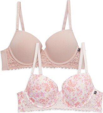 2-Pack Floral Lace Bra Set