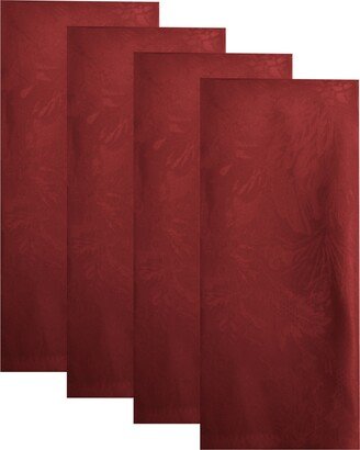 Poinsettia Elegance Jacquard Holiday Napkins, Set of 4