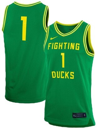 Men's #1 Green Oregon Ducks Replica Team Basketball Jersey