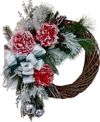 Winter Wreath For Front Door, Door Wreath, Decor, Holiday Mantel Wall Wreath, Hanger, Valentines Day