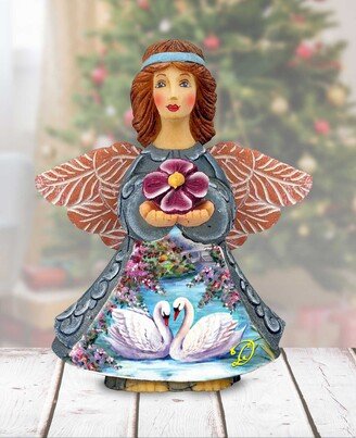 G.DeBrekht Swans Angel Handcrafted Christmas Figurine