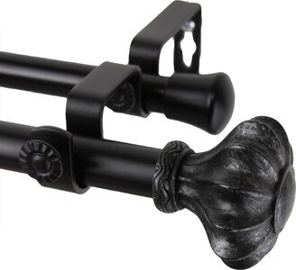 InStyleDesign Amor Adjustable Black Double Curtain Rod Set