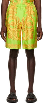 Green & Gold Barocco Shorts