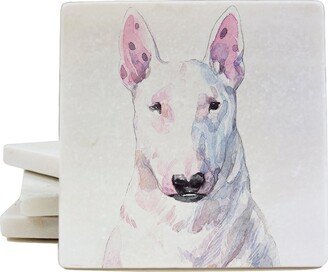 R & Imports I Love My Bull Terrier Marble Coaster For Drinks 4-Pack