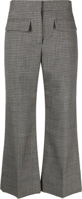 Checked High-Waisted Cropped Trousers