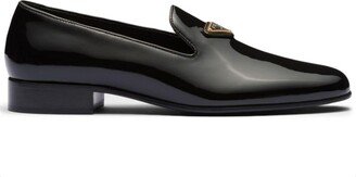 Triangle-Logo Patent Leather Loafers