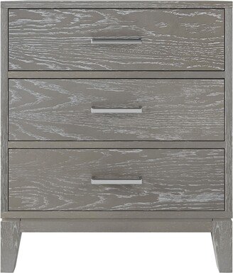 Modern Style Solid Wood Nightstand with Three-Drawer