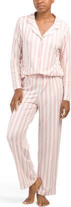 TJMAXX Taryn Striped Notch Pj Set For Women