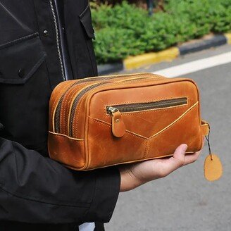 Steel Horse Leather The Nomad Toiletry Bag | Genuine Leather Travel Toiletry Bag