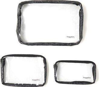 Women's Clear Travel Pouches, Set of 3