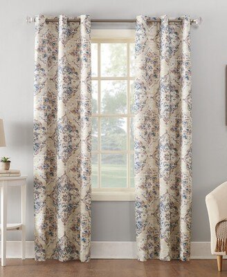 Regina 40 x 63 Watercolor Floral Thermal Insulated Curtain Panel