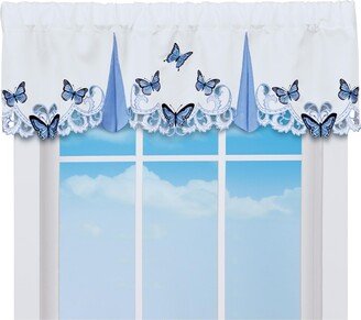 Collections Etc Elegant Butterfly Embroidered Cutout Window Valance