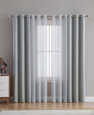 Hudson Blackout and Puff Paint 4-Piece Curtain Panel Set, 76 x 96