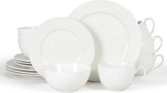 Maepoole Embossed 16 Piece Dinnerware Set, Service for 4