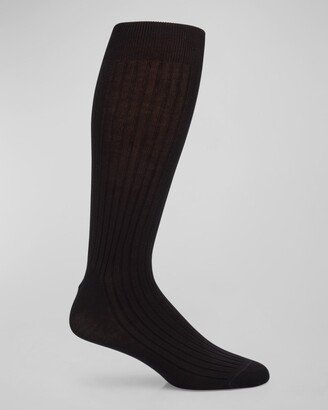 Men's Ribbed Cotton Crew Socks-AA